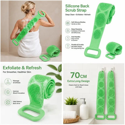 🔥 70% OFF 🚿 Long Handle Silicone Bath Brush – Easy Body Scrub