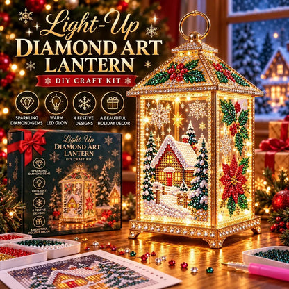 🔥Limited time 70% OFF - ✨💎DIY Light-Up Diamond Art Lantern -  Create Your Own Sparkling Glow