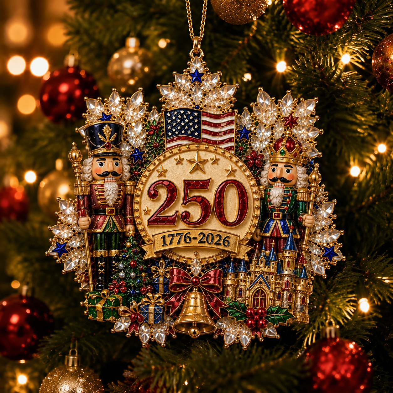 🔥LAST DAY 75% OFF!!🔥 America 250 Crystal Snowflake Heritage Ornament™