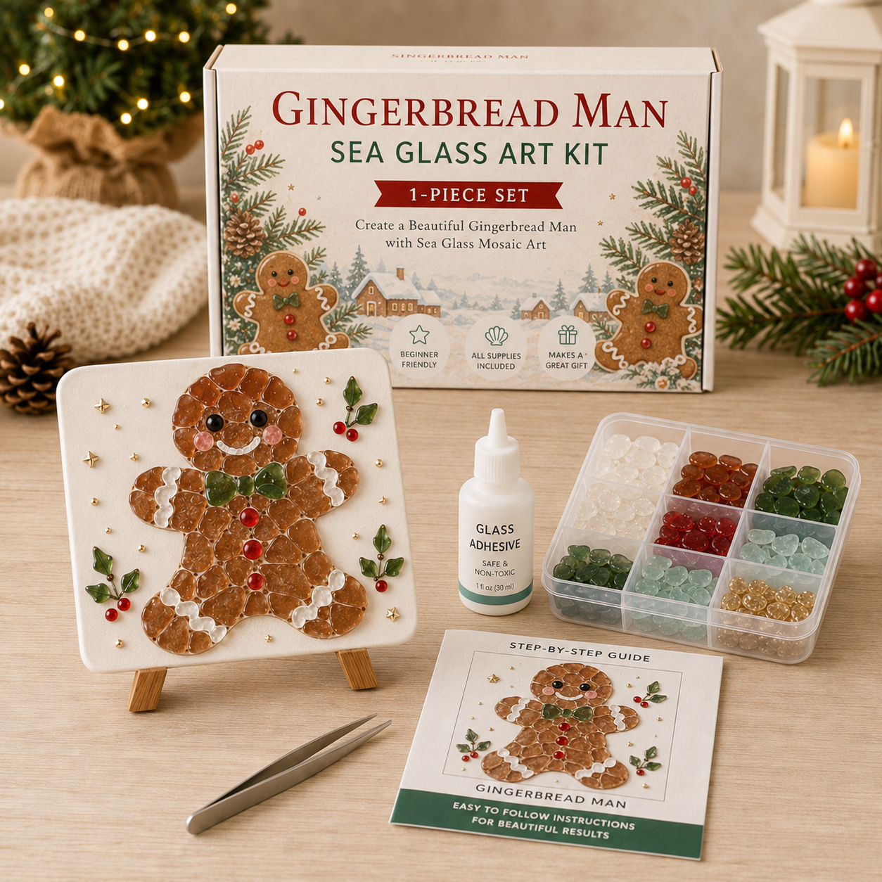 🎄 create your own magical christmas sea glass art ✨