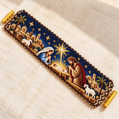 🔥Limited time 49% OFF - ⭐🙏 Bethlehem's Sacred Light DIY Beaded Cuff Kit – Create a Bracelet of Faith & Hope!