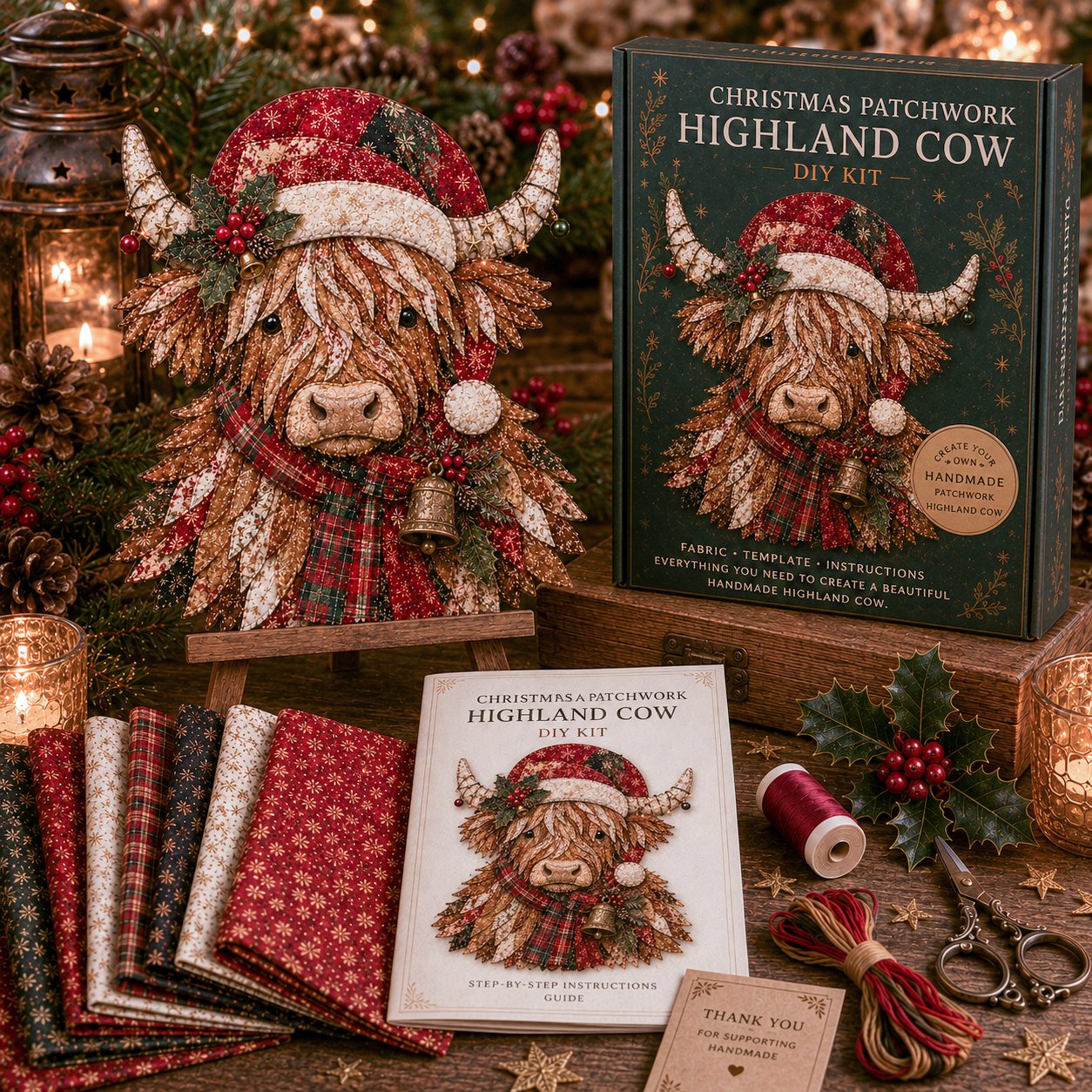 🔥Limited time 70% OFF -🎅✨Christmas Patchwork Fabric DIY Decor Kit
