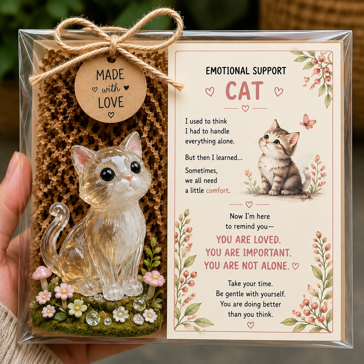 💌 Emotional Support Glass Animal Gift Set | 7 Meaningful Designs with Encouragement Card & Gift-Ready Packaging ✨