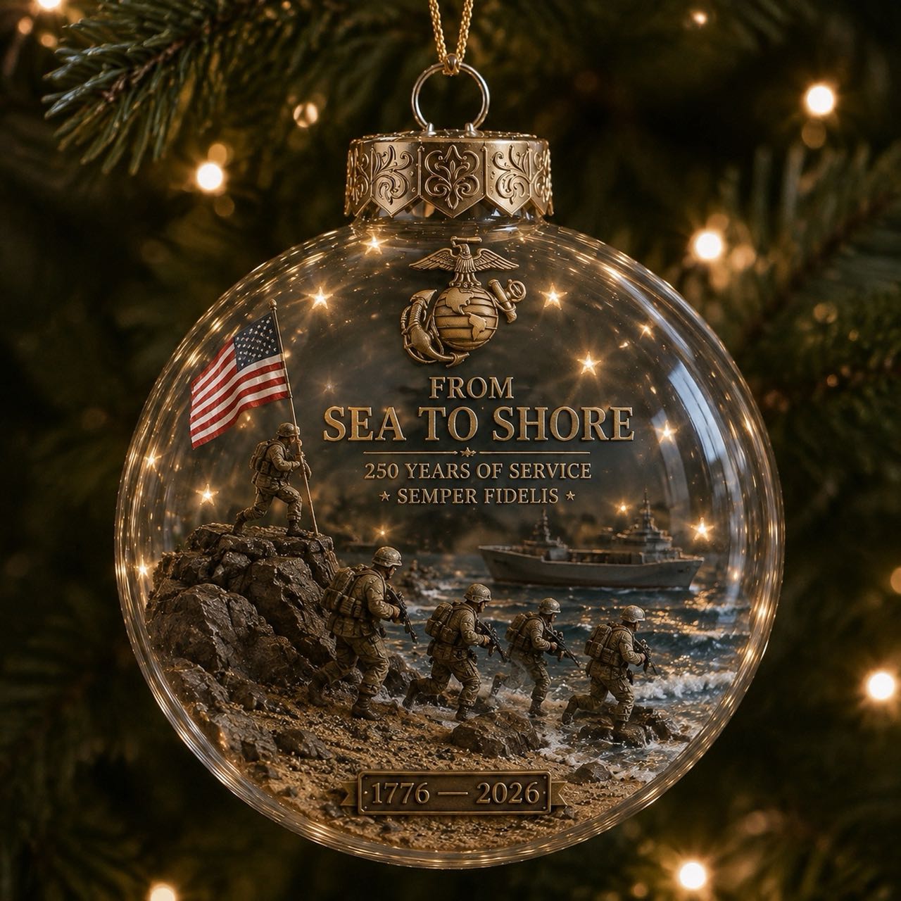🎄 LAST DAY 75% OFF 🇺🇸 America 250th Military Legacy Light-Up Christmas Ball