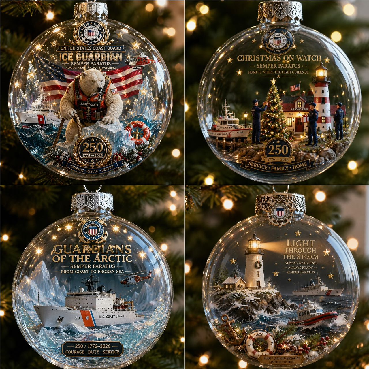 🎄 LAST DAY 75% OFF 🇺🇸 America 250th Military Legacy Light-Up Christmas Ball