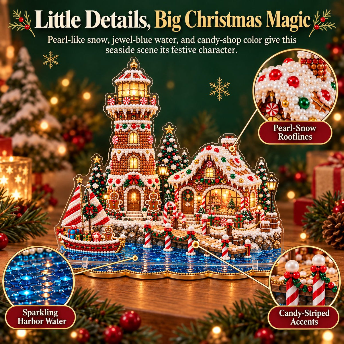 🔥Limited time 70% OFF -💎🎄Christmas Lighthouse Diamond Painting Art Kit - Create Your Own Christmas Lighthouse