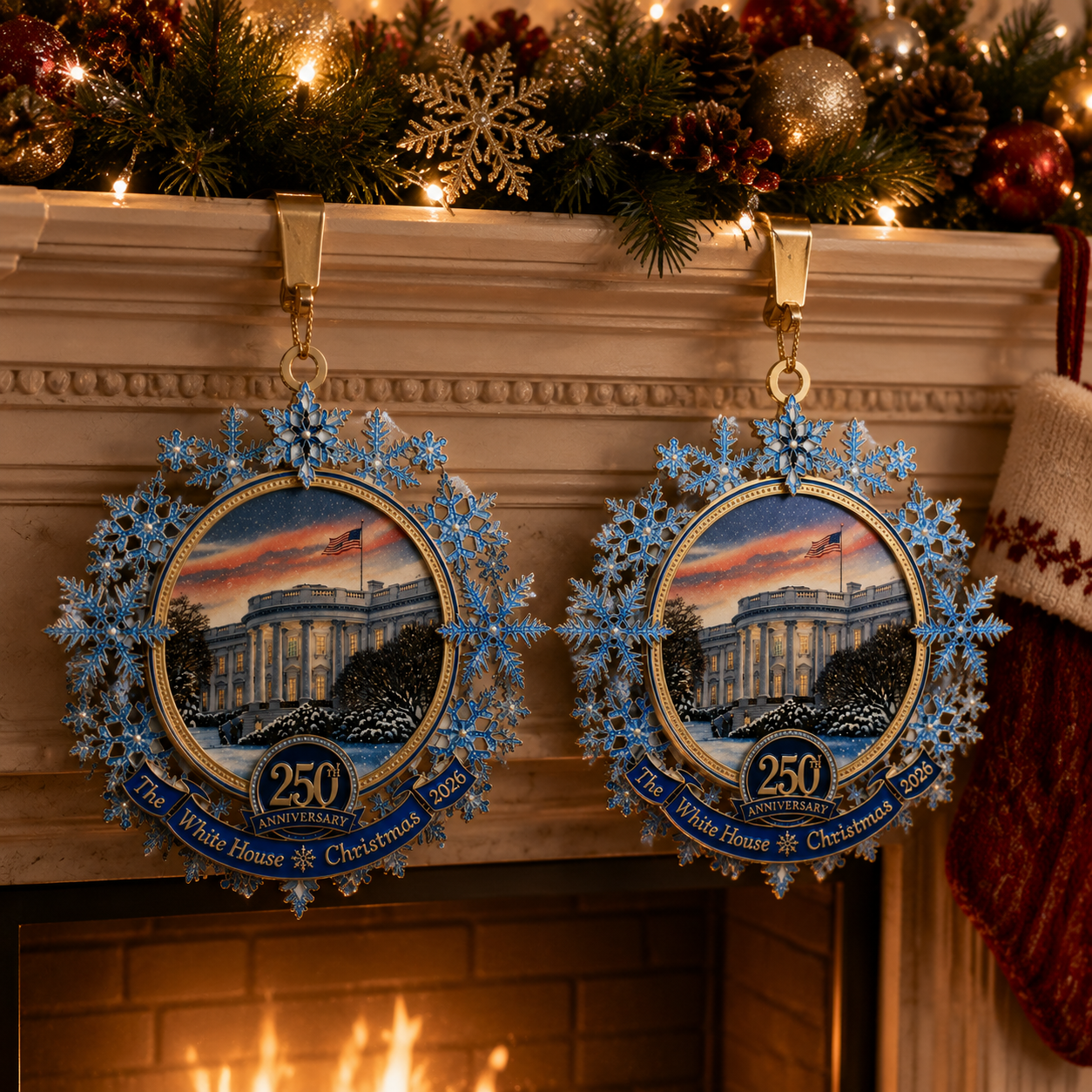 🔥Last Day 70% OFF – 🎄✨White House 250th Anniversary Commemorative Snowflake Ornament