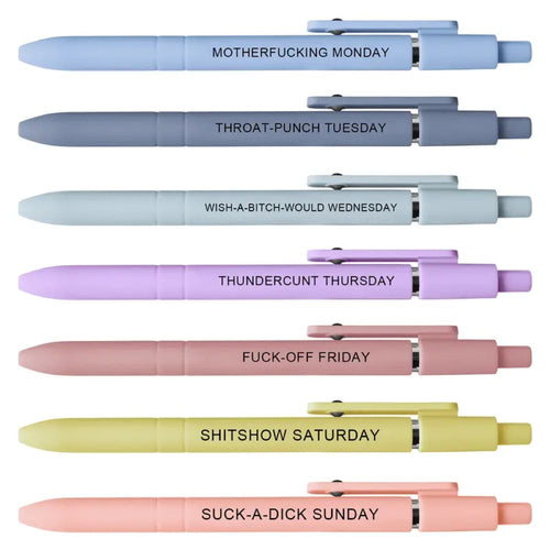 Funny Daily Quote Pen Set – 7PCS Sarcastic Ballpoint Pens Gift Set
