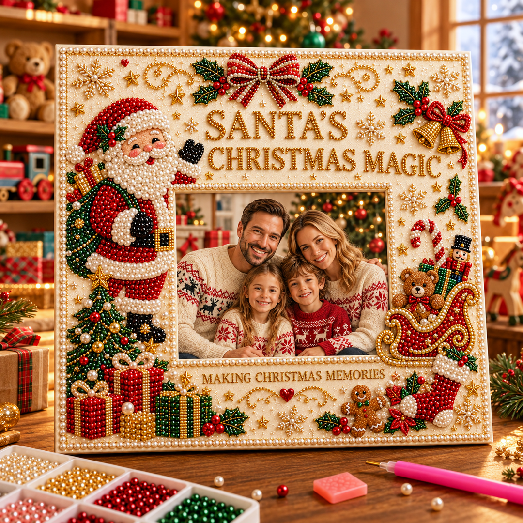 🔥Limited time 49% OFF -🎄❤️ DIY Christmas Pearl Art Photo Frame – Create Memories Together