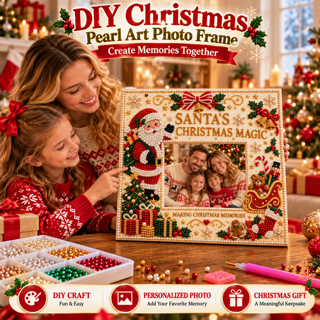 🔥Limited time 49% OFF -🎄❤️ DIY Christmas Pearl Art Photo Frame – Create Memories Together