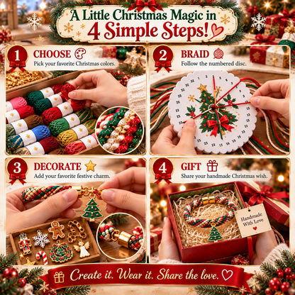 🔥Limited time 49% OFF - 🎄💖Christmas Wishes Kumihimo Bracelet Making Kit – Weave Love into Every Bracelet!