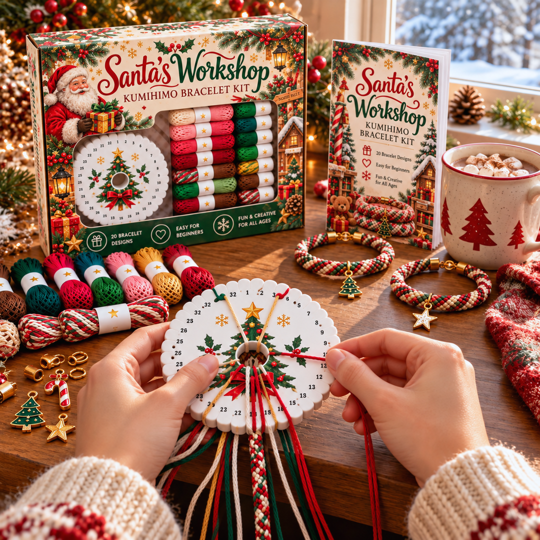 🔥Limited time 49% OFF - 🎄💖Christmas Wishes Kumihimo Bracelet Making Kit – Weave Love into Every Bracelet!