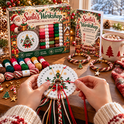 🔥Limited time 49% OFF - 🎄💖Christmas Wishes Kumihimo Bracelet Making Kit – Weave Love into Every Bracelet!