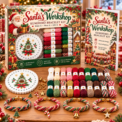 🔥Limited time 49% OFF - 🎄💖Christmas Wishes Kumihimo Bracelet Making Kit – Weave Love into Every Bracelet!