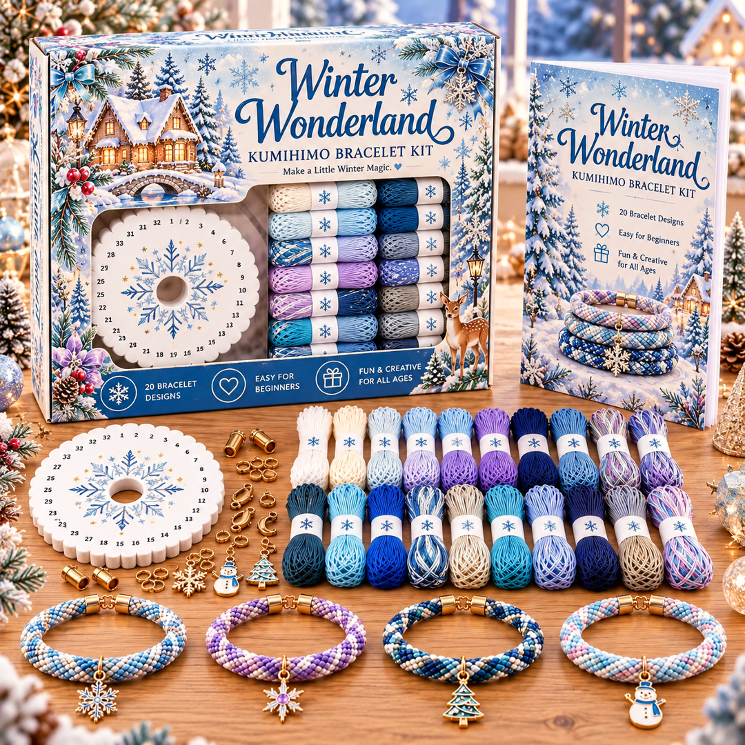 🔥Limited time 49% OFF - 🎄💖Christmas Wishes Kumihimo Bracelet Making Kit – Weave Love into Every Bracelet!