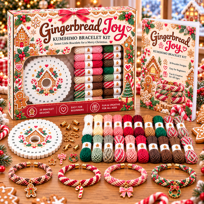 🔥Limited time 49% OFF - 🎄💖Christmas Wishes Kumihimo Bracelet Making Kit – Weave Love into Every Bracelet!