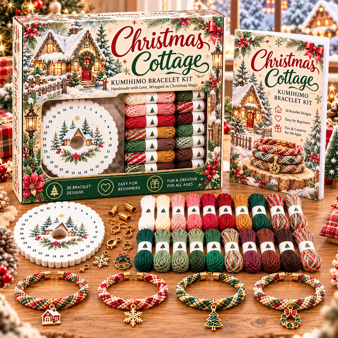🔥Limited time 49% OFF - 🎄💖Christmas Wishes Kumihimo Bracelet Making Kit – Weave Love into Every Bracelet!