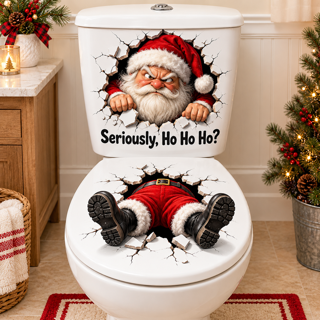 🔥Limited time 49% OFF -🚽🎅 Funny Christmas 3D Illusion Toilet Stickers – The Ultimate Holiday Bathroom Prank!😂