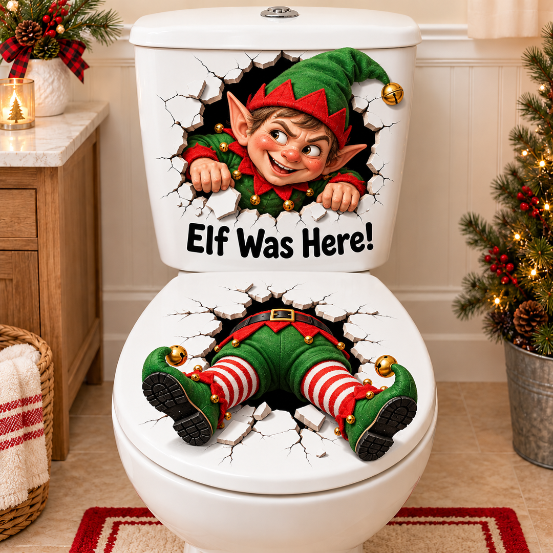 🔥Limited time 49% OFF -🚽🎅 Funny Christmas 3D Illusion Toilet Stickers – The Ultimate Holiday Bathroom Prank!😂