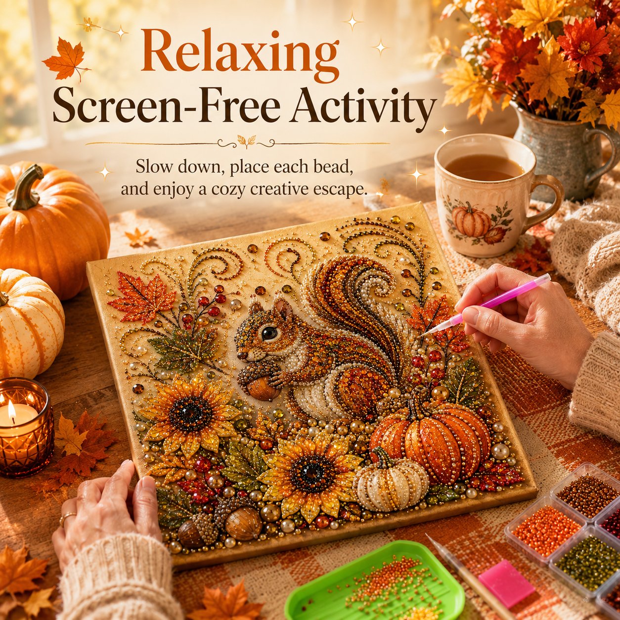 🔥 Last Day 75% OFF - 🍂💎 Autumn Pearl Painting Kit – Relaxing DIY Craft to Create Sparkling Fall Artwork 🖌️