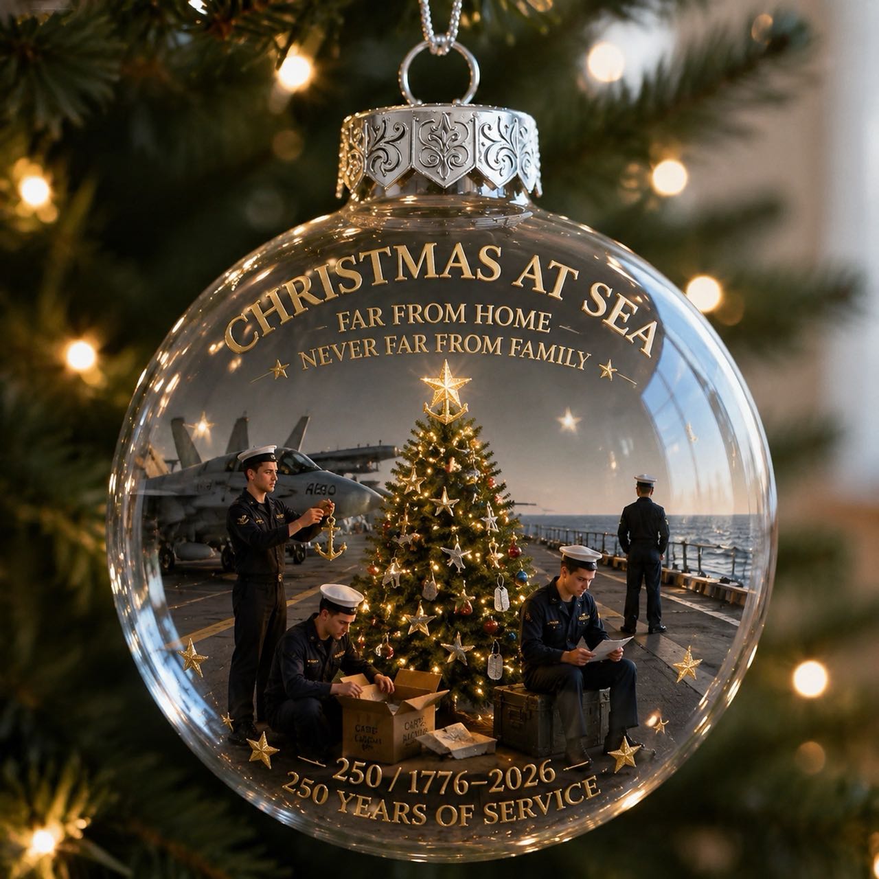 🎄 LAST DAY 75% OFF 🇺🇸 America 250th Military Legacy Light-Up Christmas Ball