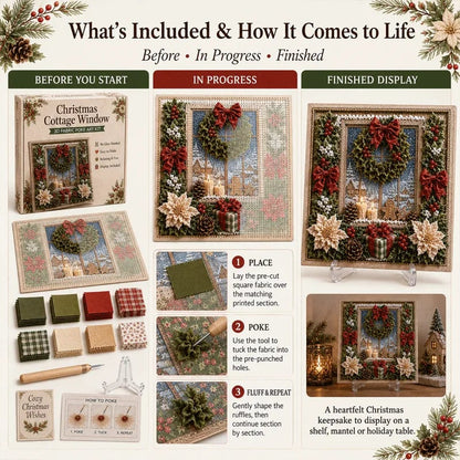 🔥 LAST DAY 50% OFF – 🎄🧵 Premium 3D Christmas Fabric Poke Art Kit