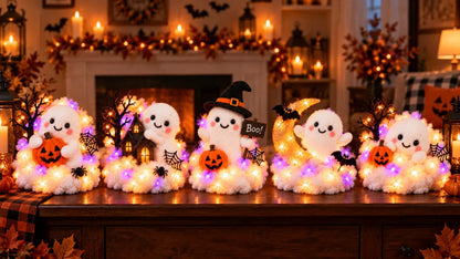 ⏳ Last Day 70% OFF – 👻 Glowing Ghost Staircase Decor | 5 Playful Halloween Characters for Railings, Mantels & Entryways 🎃