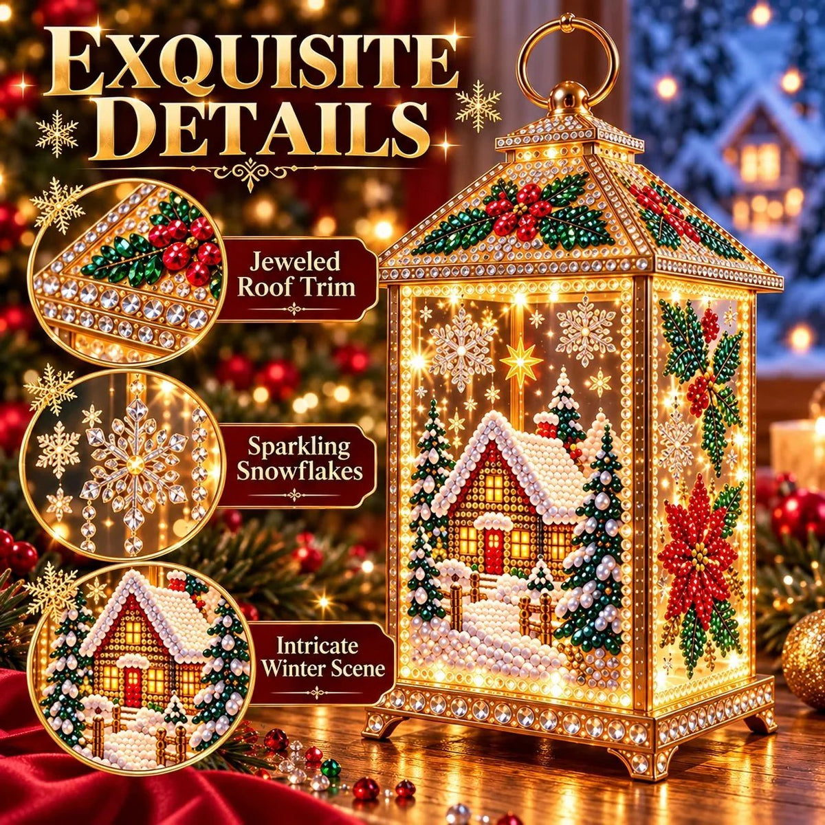 🔥Limited time 70% OFF - ✨💎DIY Light-Up Diamond Art Lantern -  Create Your Own Sparkling Glow