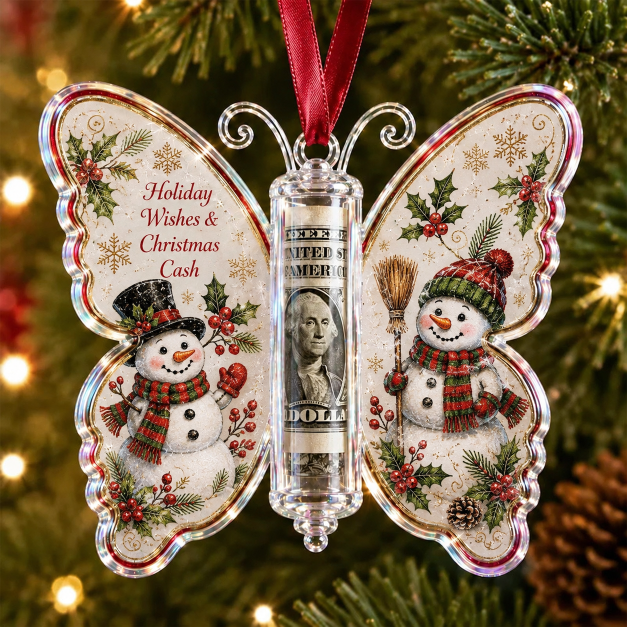 🦋💵 Christmas Cash Gift Butterfly Ornament – Holiday Money Holder Keepsake 🎄✨