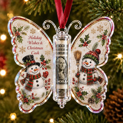 🦋💵 Christmas Cash Gift Butterfly Ornament – Holiday Money Holder Keepsake 🎄✨