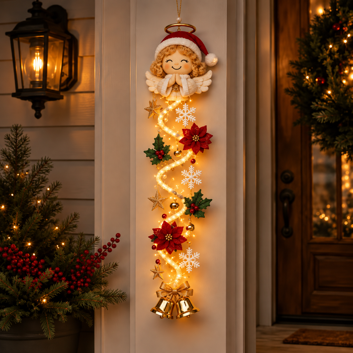 🔥Limited time 70% OFF -✨🎄Light‑Up Glowing Christmas Door Hanger - Festive Home Decor