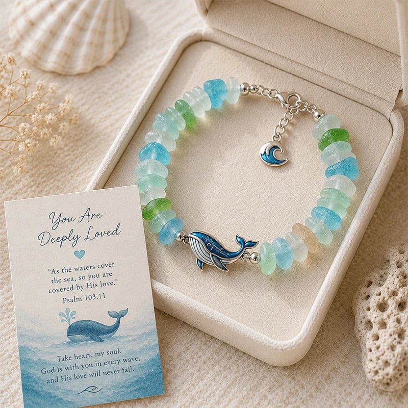 🩵 Sea Glass Blessing Bracelet
