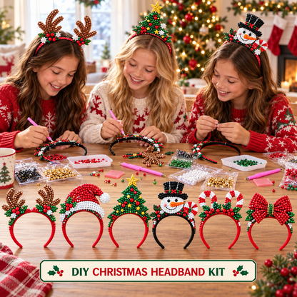 ✨ Christmas Sparkle Diamond Painting Headband Kit