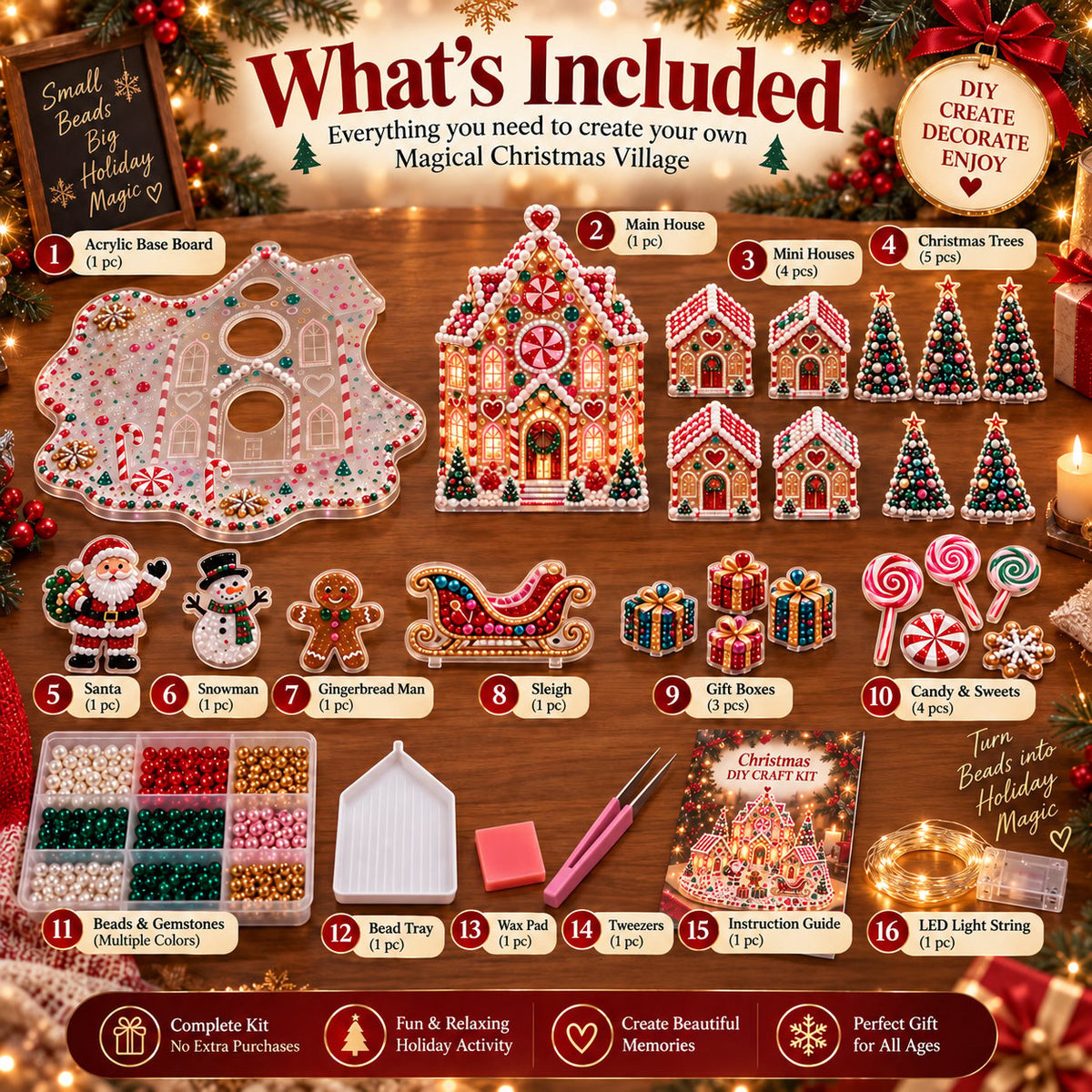 🔥 Limited Time 70% OFF – ✨🔥Magical Christmas Village 3D Gem Art DIY Kit