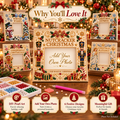 🔥Limited time 49% OFF -🎄❤️ DIY Christmas Pearl Art Photo Frame – Create Memories Together