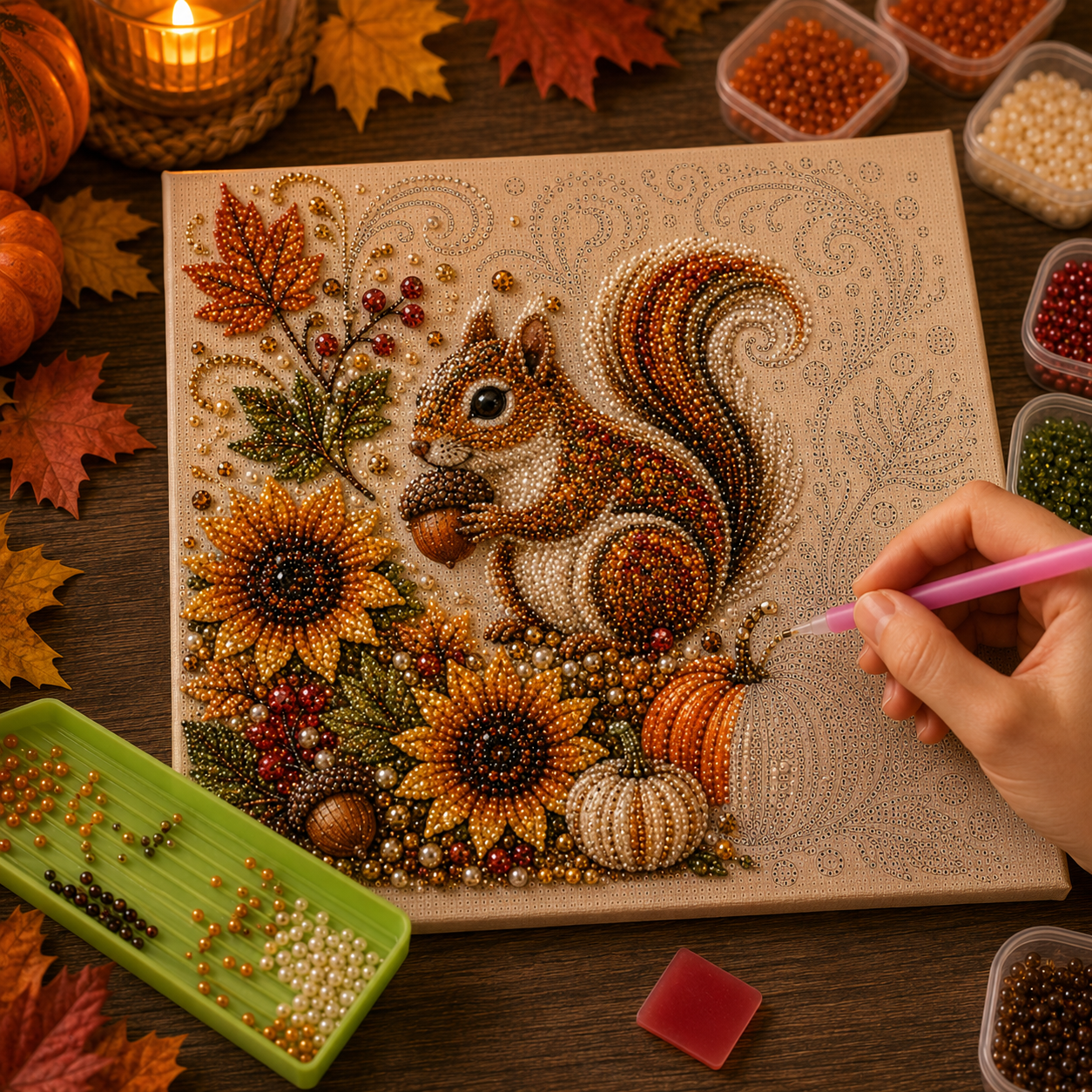 🔥 Last Day 75% OFF - 🍂💎 Autumn Pearl Painting Kit – Relaxing DIY Craft to Create Sparkling Fall Artwork 🖌️