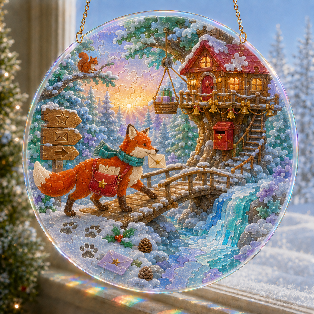 🔥 Limited Time 70% OFF – 🎅✨ Christmas Puzzle Hanging Ornament Kit – Sparkling DIY Window Suncatcher