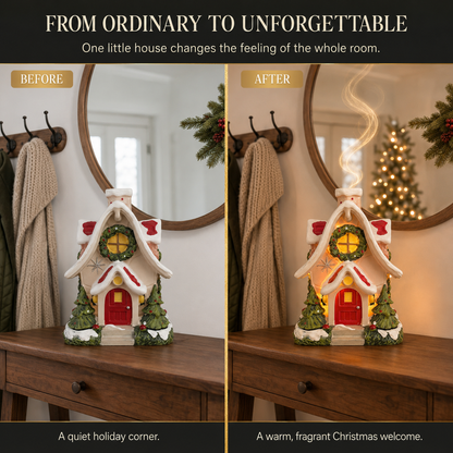🔥Limited time 70% OFF -🎄 Christmas Cottage Aroma Warmer – Wax Melt & Incense Burner ✨🏠
