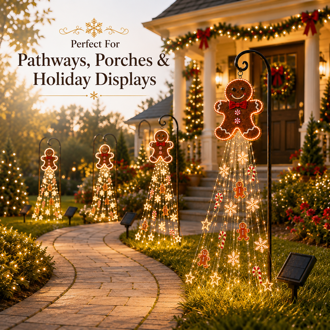 🔥Limited time 70% OFF -🎄 Gingerbread Magic Solar Holiday Yard Light