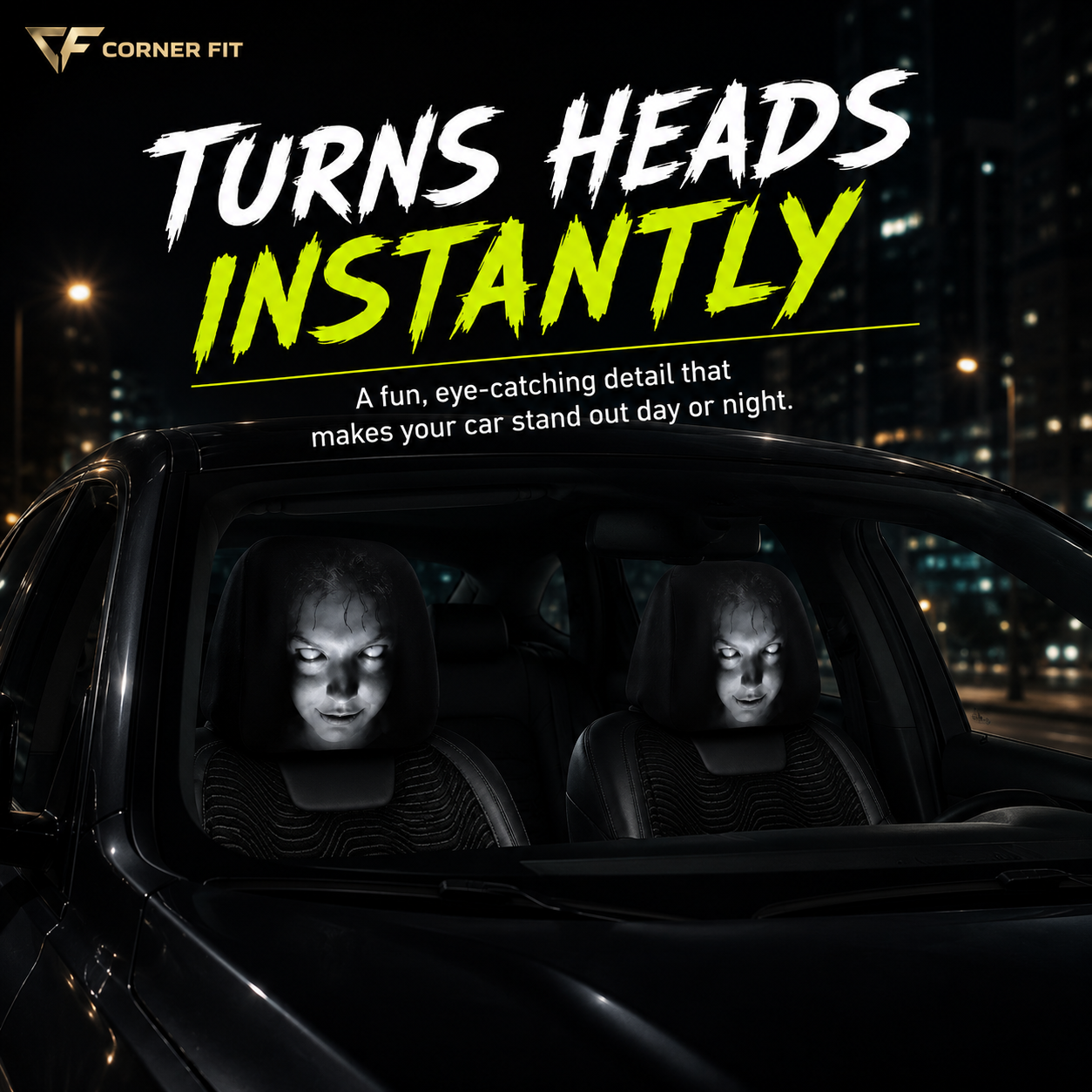 🔥Limited time 70% OFF -Funny Cartoon Car Headrest Covers – 2PCS Universal Fit