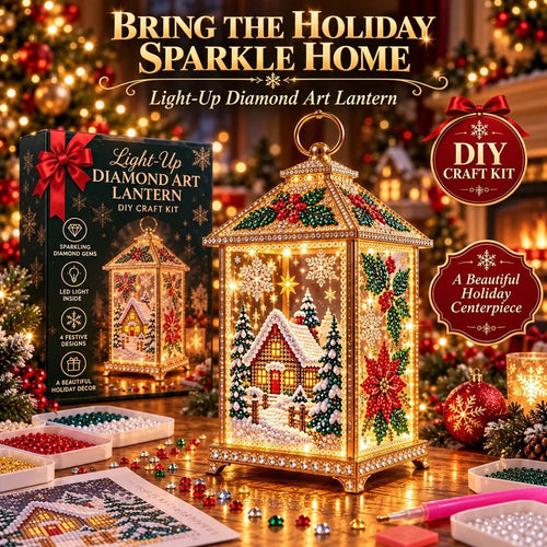 🔥Limited time 70% OFF - ✨💎DIY Light-Up Diamond Art Lantern -  Create Your Own Sparkling Glow