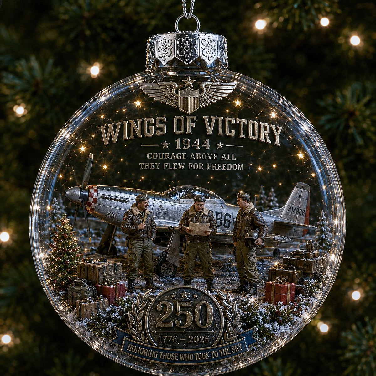🎄 LAST DAY 75% OFF 🇺🇸 America 250th Military Legacy Light-Up Christmas Ball