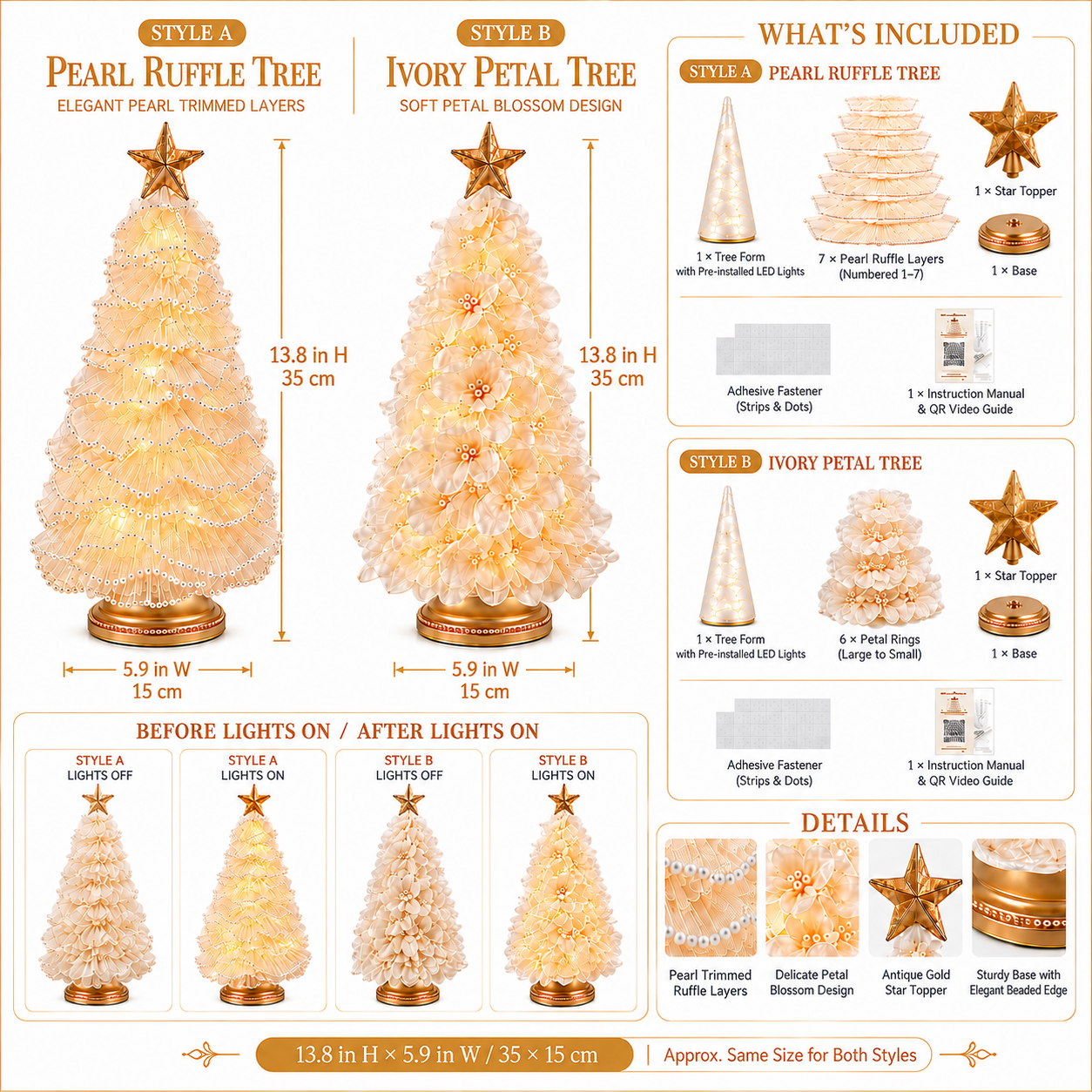 DIY Lighted Christmas Tree Craft Kit with 6-Hour Timer
