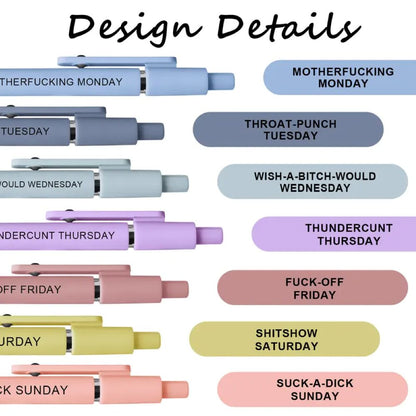 Funny Daily Quote Pen Set – 7PCS Sarcastic Ballpoint Pens Gift Set