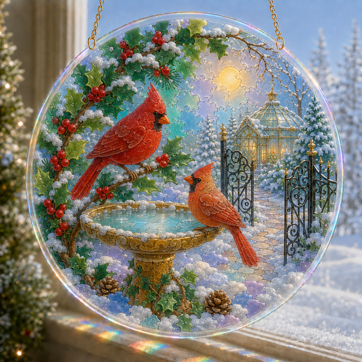 🔥 Limited Time 70% OFF – 🎅✨ Christmas Puzzle Hanging Ornament Kit – Sparkling DIY Window Suncatcher