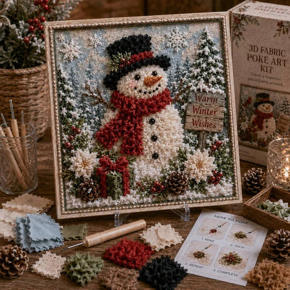 🔥 LAST DAY 50% OFF – 🎄🧵 Premium 3D Christmas Fabric Poke Art Kit