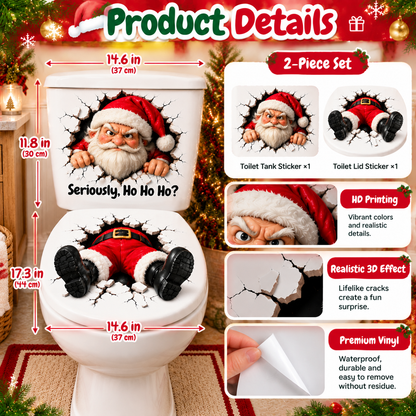 🔥Limited time 49% OFF -🚽🎅 Funny Christmas 3D Illusion Toilet Stickers – The Ultimate Holiday Bathroom Prank!😂
