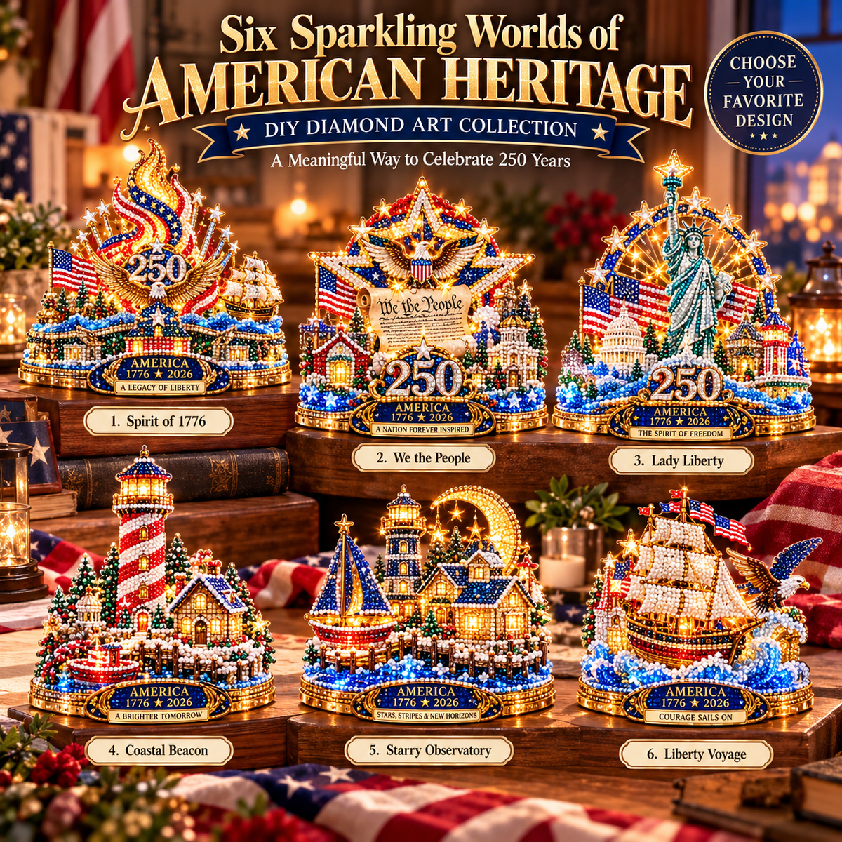 🔥Christmas Sale 49% OFF🌲 America’s 250th Anniversary DIY Diamond Art Collection