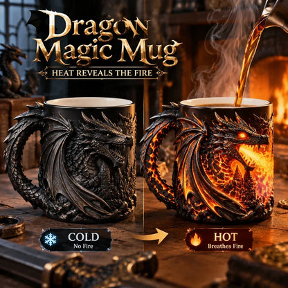 🔥 Last Day 70% OFF 🐉 Dragonfire 3D Heat-Reveal Magic Mug | Add a Hot Drink. Awaken the Dragon.🔥
