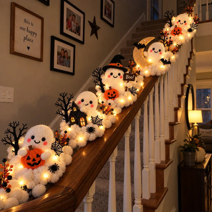 ⏳ Last Day 70% OFF – 👻 Glowing Ghost Staircase Decor | 5 Playful Halloween Characters for Railings, Mantels & Entryways 🎃